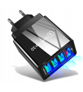 SZYBKA ŁADOWARKA SIEC. QUICK CHARGE 3.0-4xUSB LED