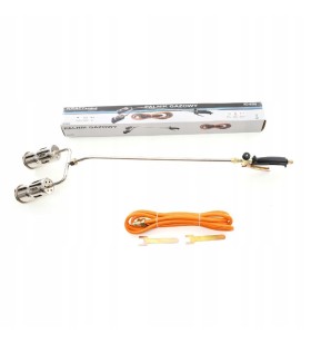 DŁUGI DEKARSKI PALNIK GAZOWY DYSZA 2x60MM + WĄŻ