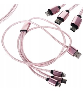 KABEL ŁADOWARKA 3w1 DO IPHONE MICRO USB TYP-C