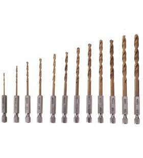 WIERTŁA DO METALU BETONU KD982 ZESTAW 13 SZT. HSS