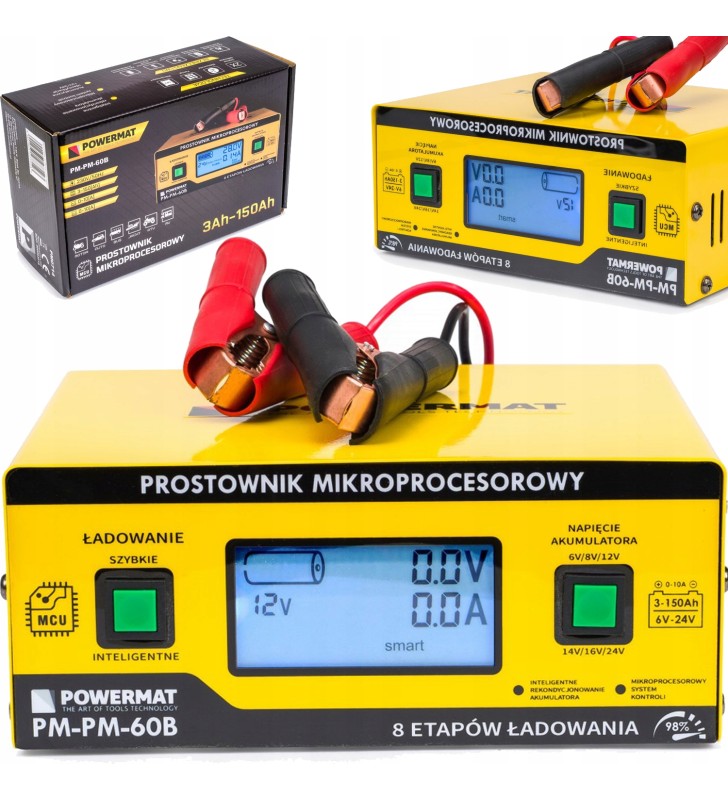 Prostownik MIKROPROCESOROWY 6V 24V Akumulatorowy Prostownik MIKROPROCESOROWY 6V 24V Akumulatorowy