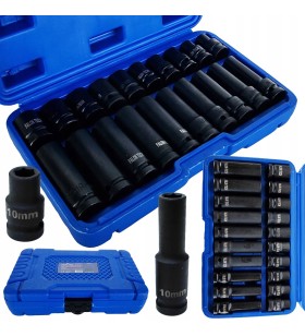 DŁUGIE+KRÓTKIE 10-19mm NASADKI UDAROWE KLUCZE 1/2