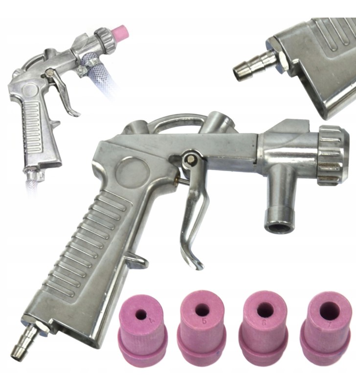 4 DYSZE PISTOLET DO PIASKOWANIA METAL PIASKARKA 4 DYSZE PISTOLET DO PIASKOWANIA METAL PIASKARKA