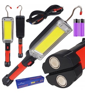 AKUMULATOROWA LAMPA WARSZTATOWA MAGNES LED LATARKA